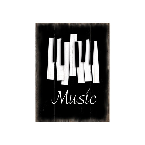 Winston Porter Music Wooden Sign Wall Décor Wayfair